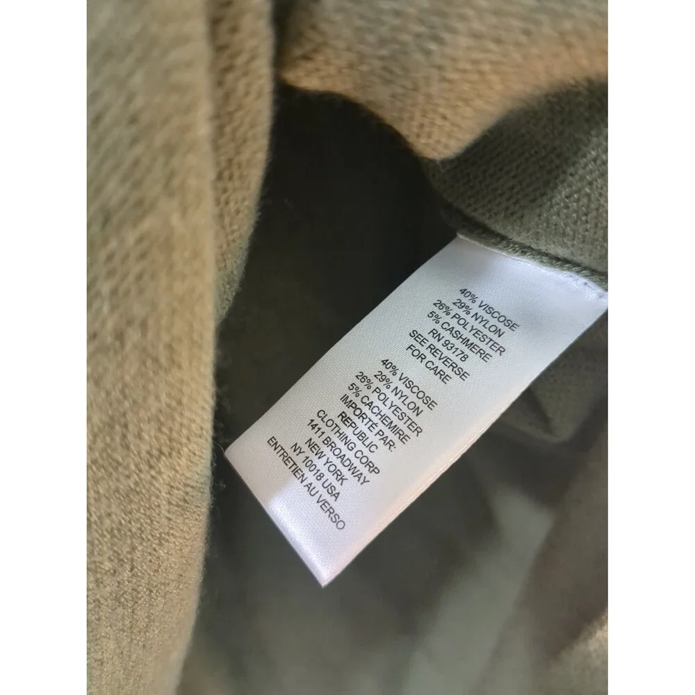 Elie Tahari L cashmere blend green tunic sweater fall winter boho coastal
